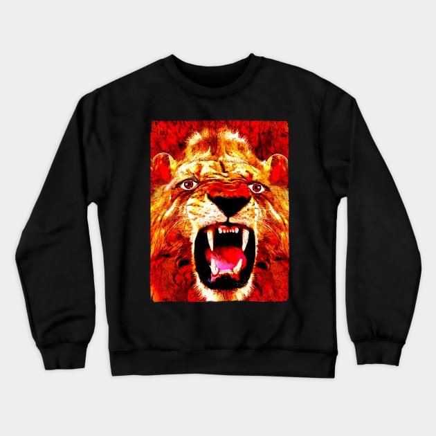 Lion very dangerous Crewneck Sweatshirt by UMF - Fwo Faces Frog